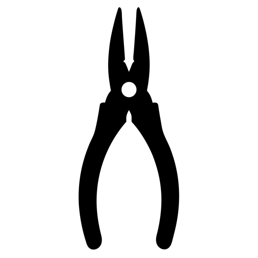 silhouette illustration of Needle nose pliers vector