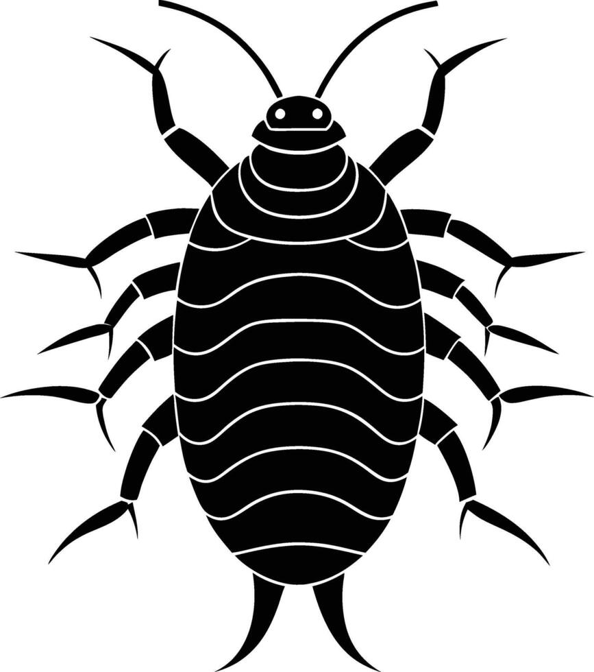 silhouette illustration of Woodlouse vector