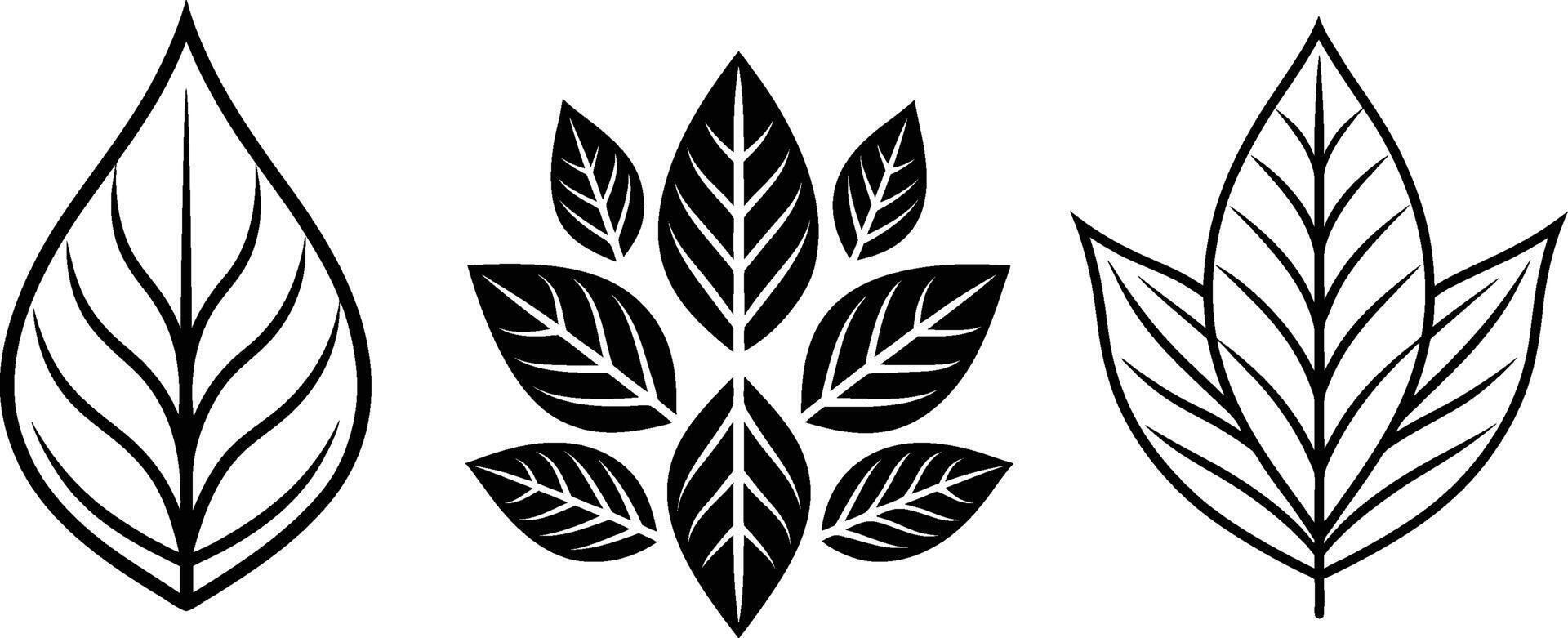 silhouette illustration of Leaf icon vector