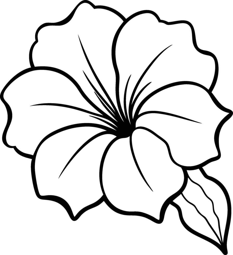 Peony Line Art Minimalist Bold Flower Design vector