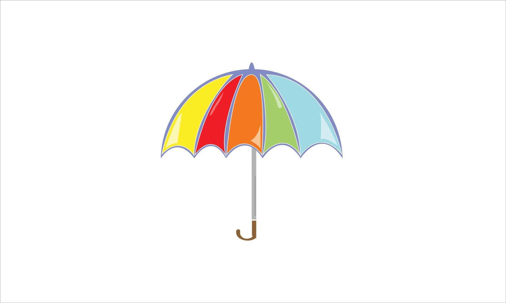 A colorful umbrella with a white background vector