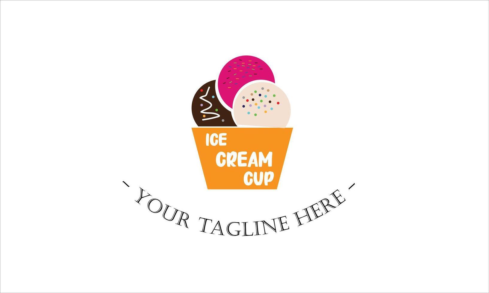 Ice cream cup logo design vector
