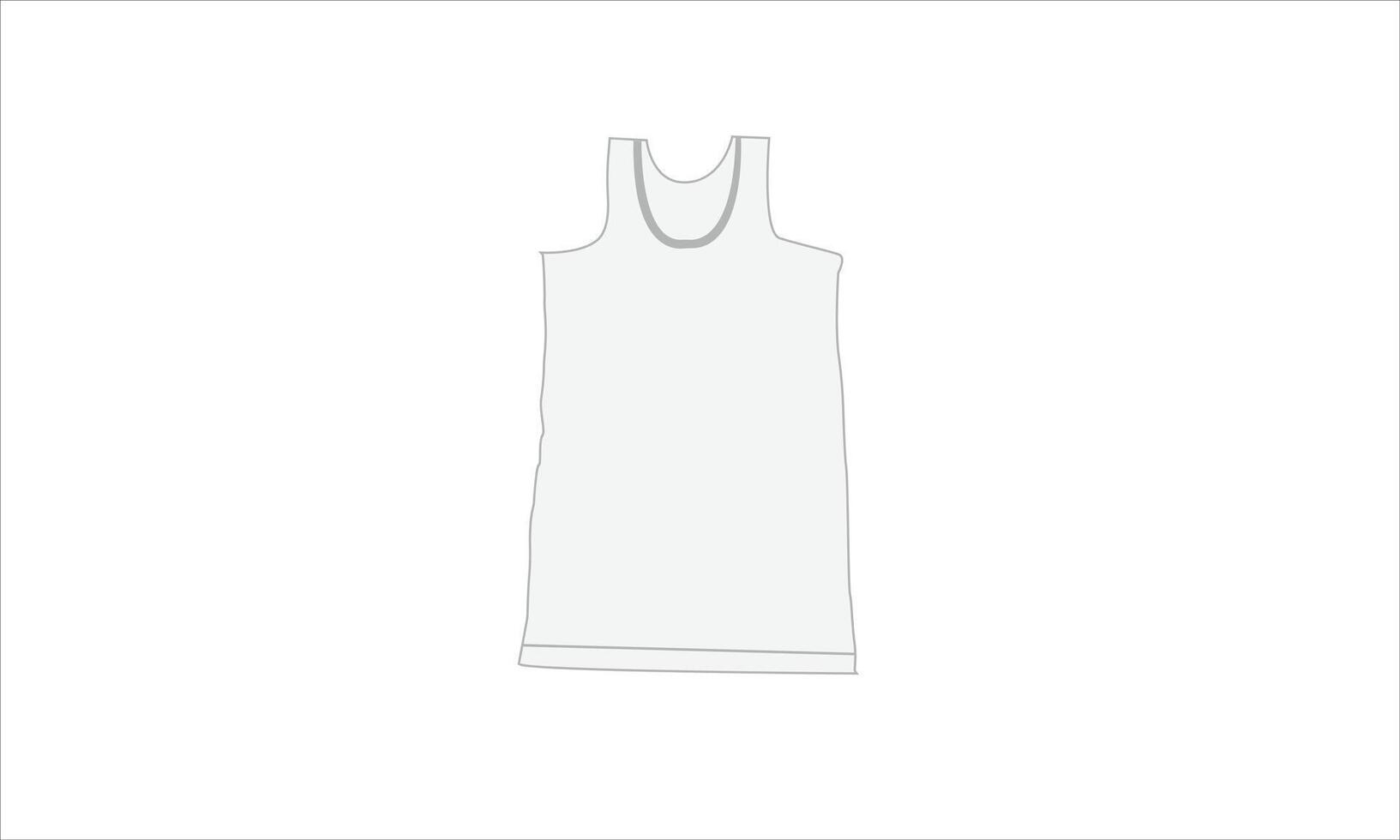 A white tank top with a black line drawn on it vector