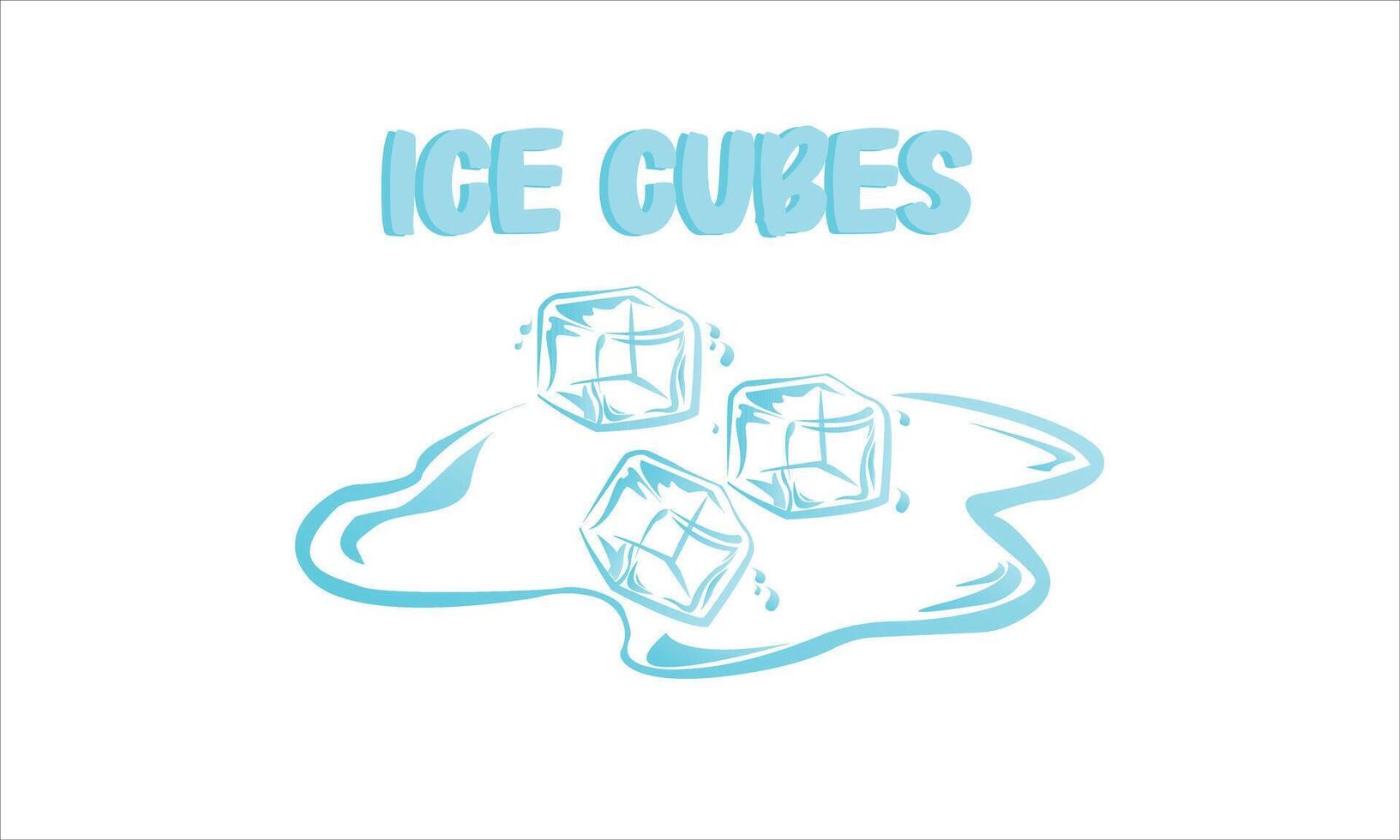 Ice cubes logo illustration vector