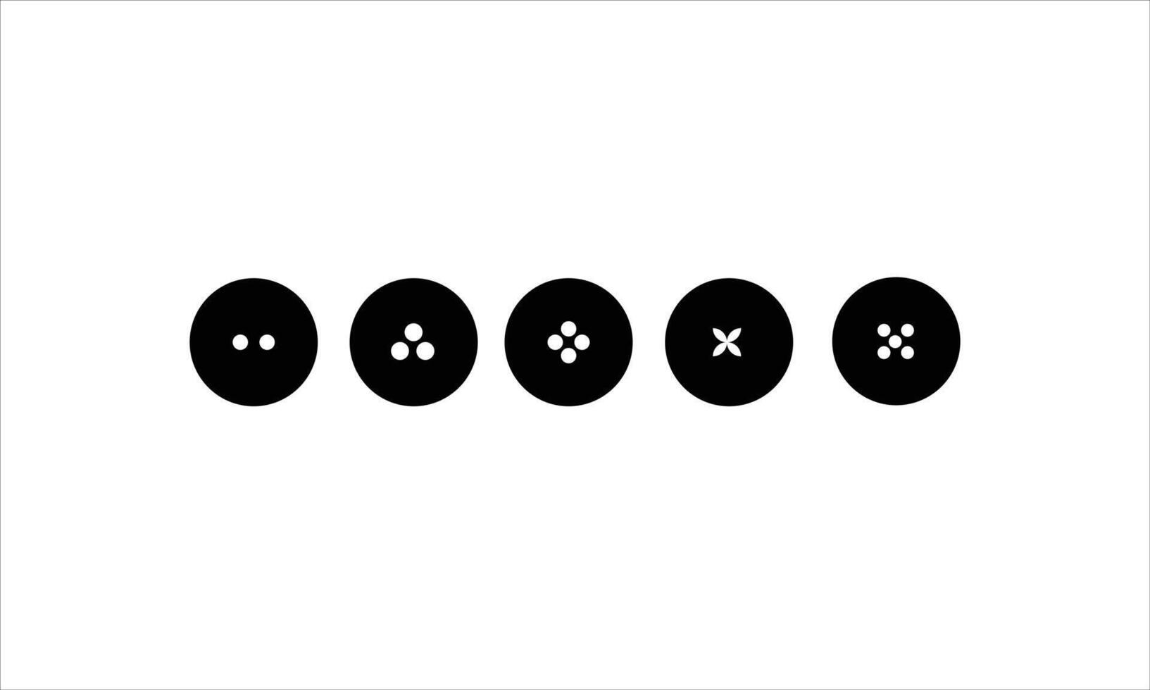 A set of four black circles with different symbols vector