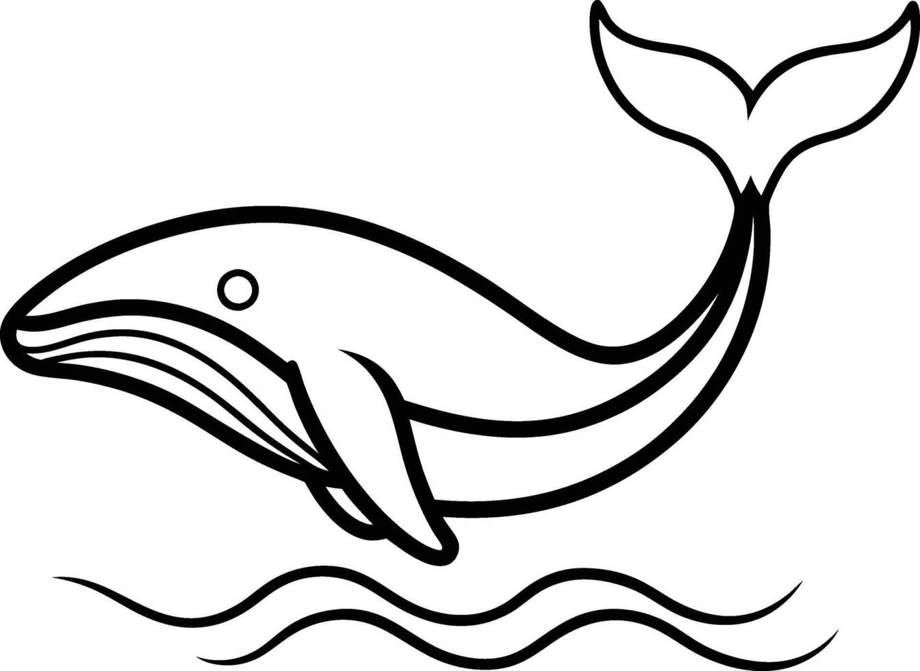 Jumping Whale Silhouette Design vector