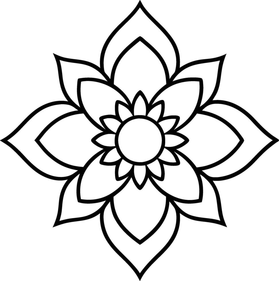Intricate Lotus Flower with Mandala Art vector