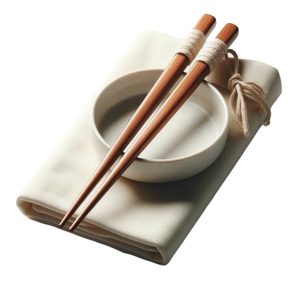 Elegant Chopsticks on a Napkin with a Dish png