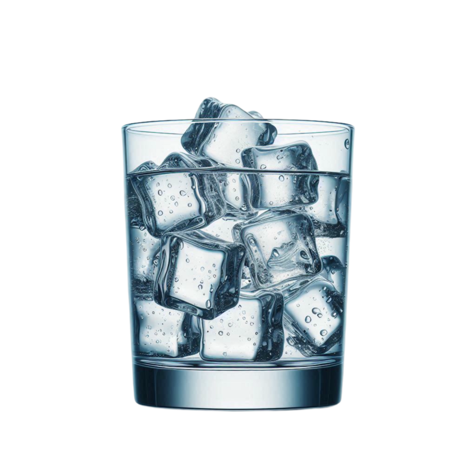 Melting Ice Cubes in a Glass png