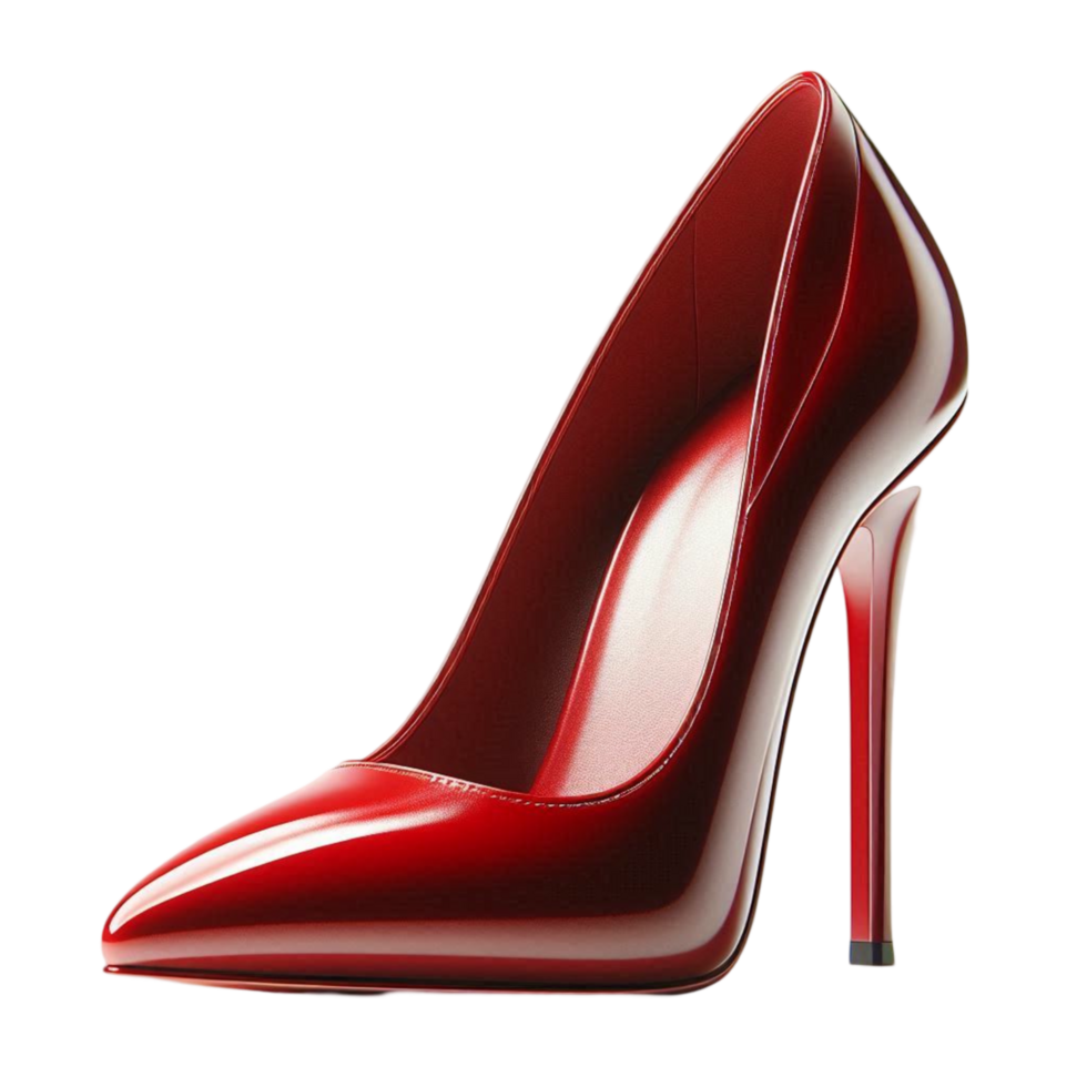 Glossy Red High Heel Shoes png