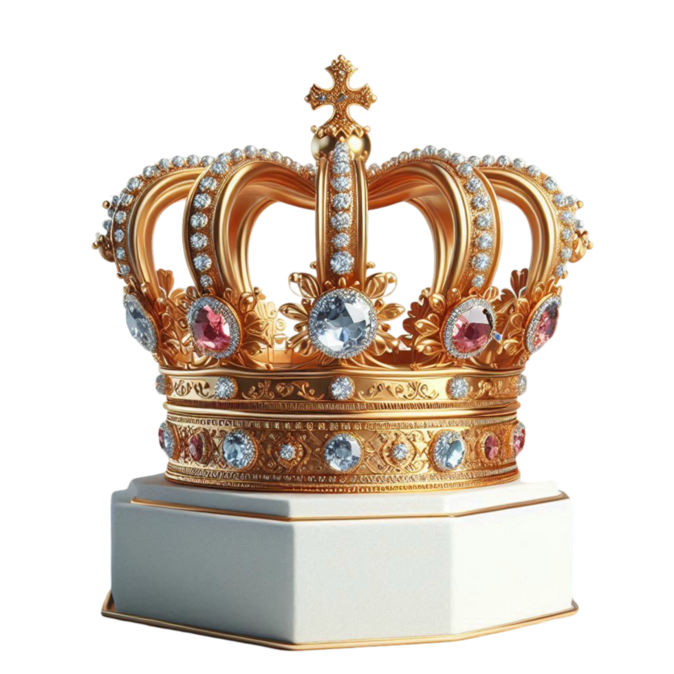 Golden Royal Crown on Display png