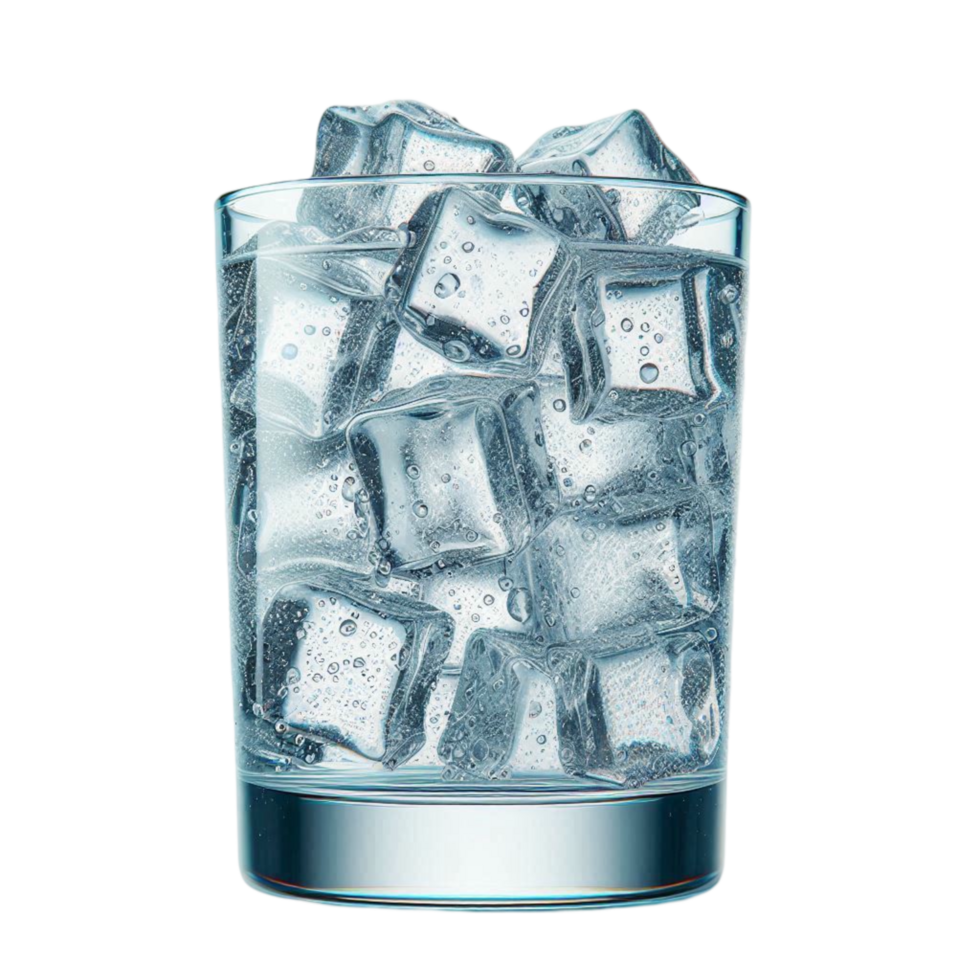 Cold Ice Cubes in a Glass for Refreshment png