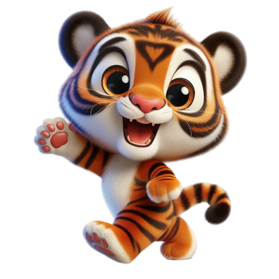 Playful Tiger Cub Smiling png