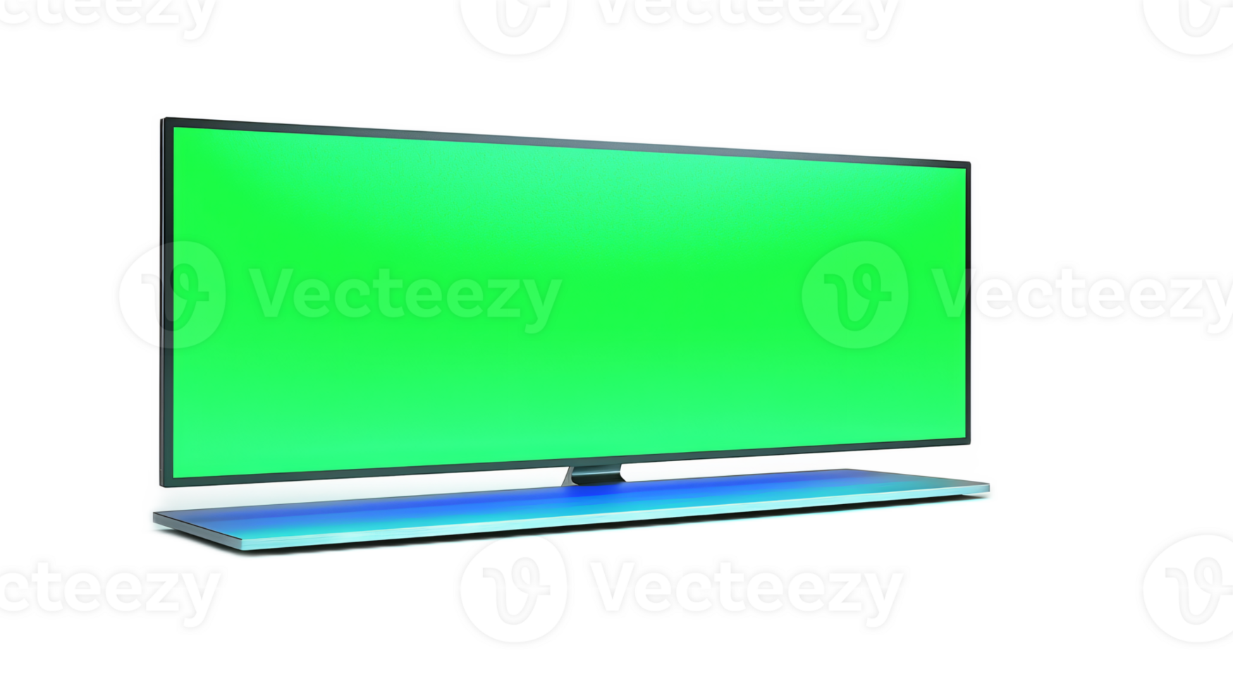 Sleek Modern Television with Green Screen Perfect for Editing and Background Replacement png