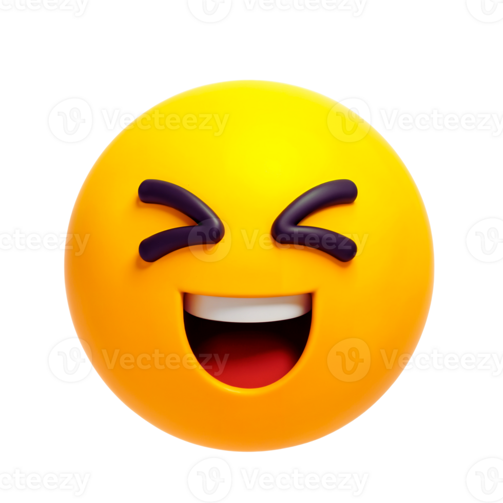 Joyful smiling emoji expressing happiness and joy png