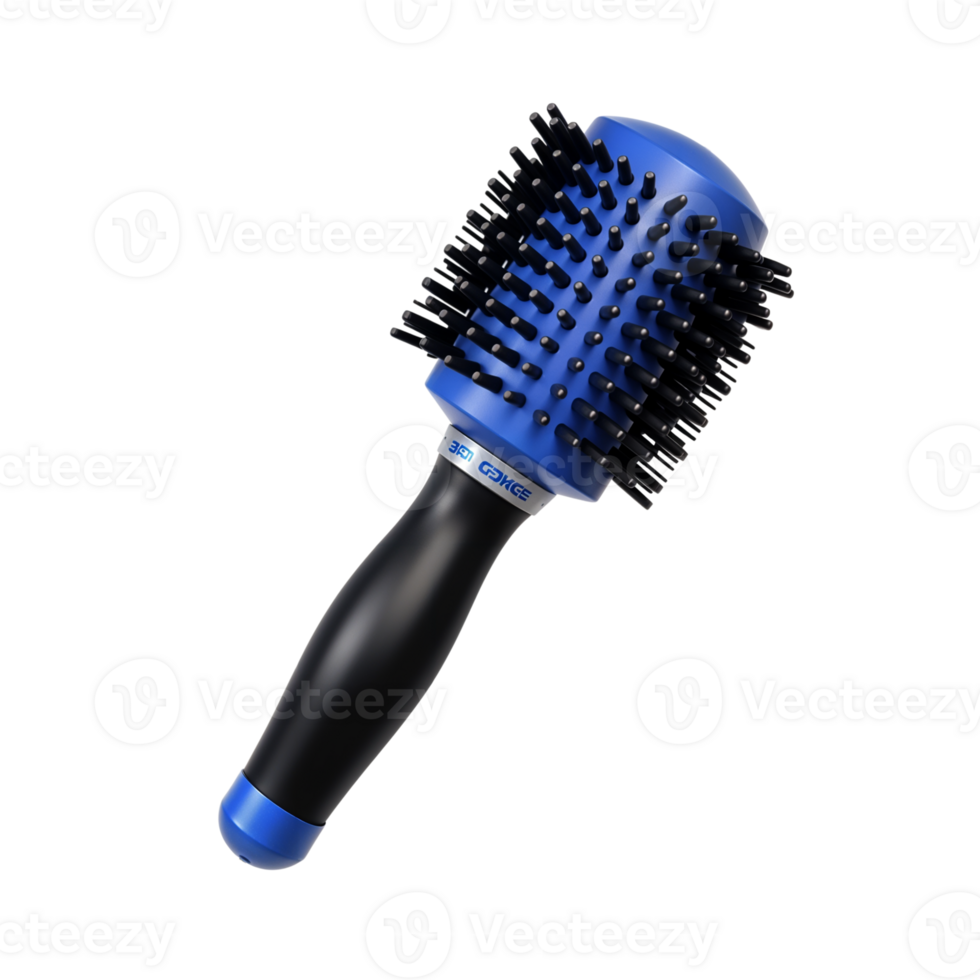 Blue Round Brush for Styling Hair and Enhancing Beauty png