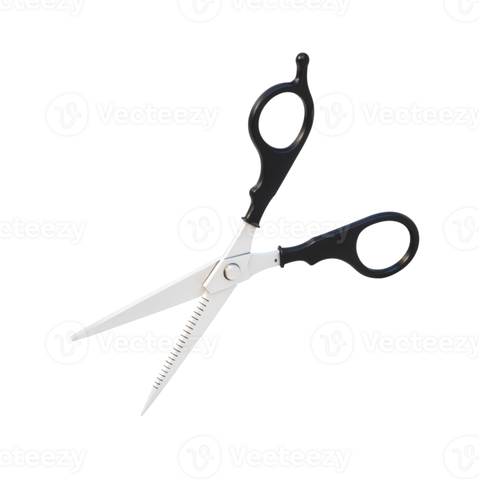 Stylish Black Scissors with Sharp Stainless Steel Blades png