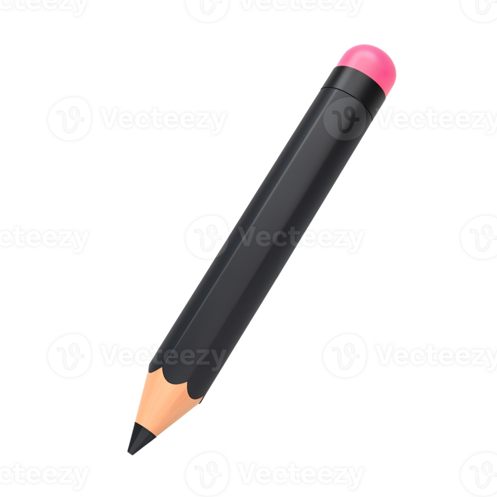 Stylish Black Pencil with Pink Top for Creative Use png