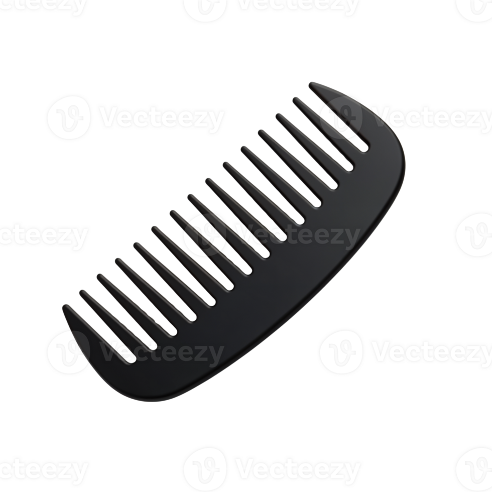 Elegant Black Comb with Sleek and Stylish Shape Design png