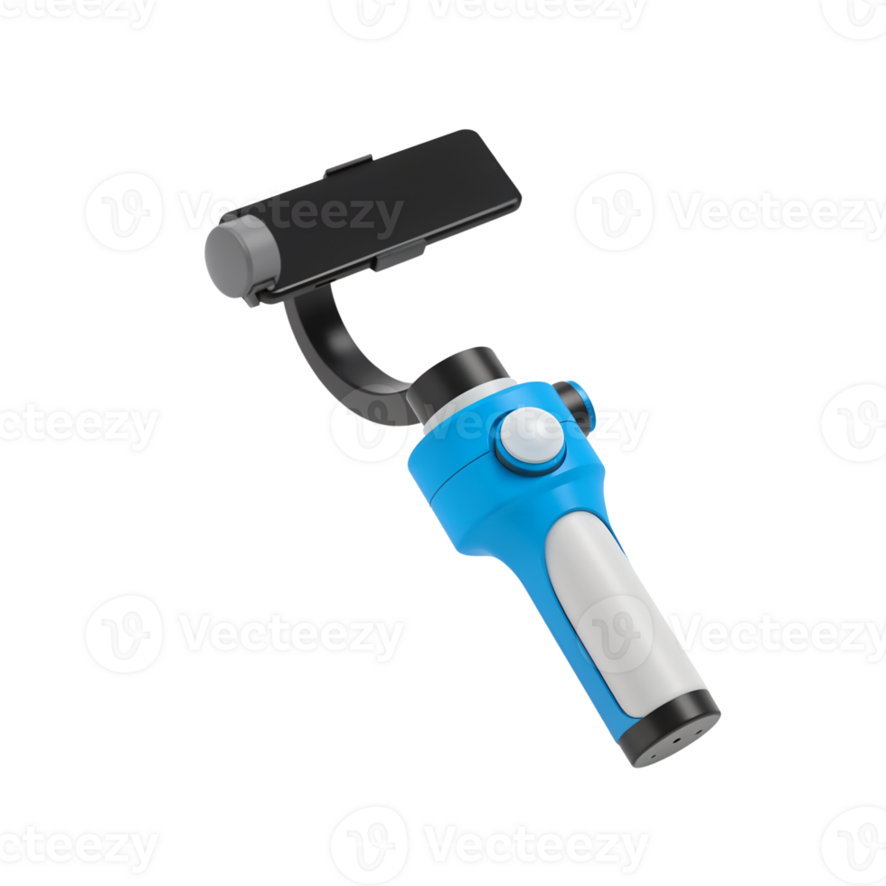 Blue Smartphone Gimbal Stabilizer for Mobile Filming png