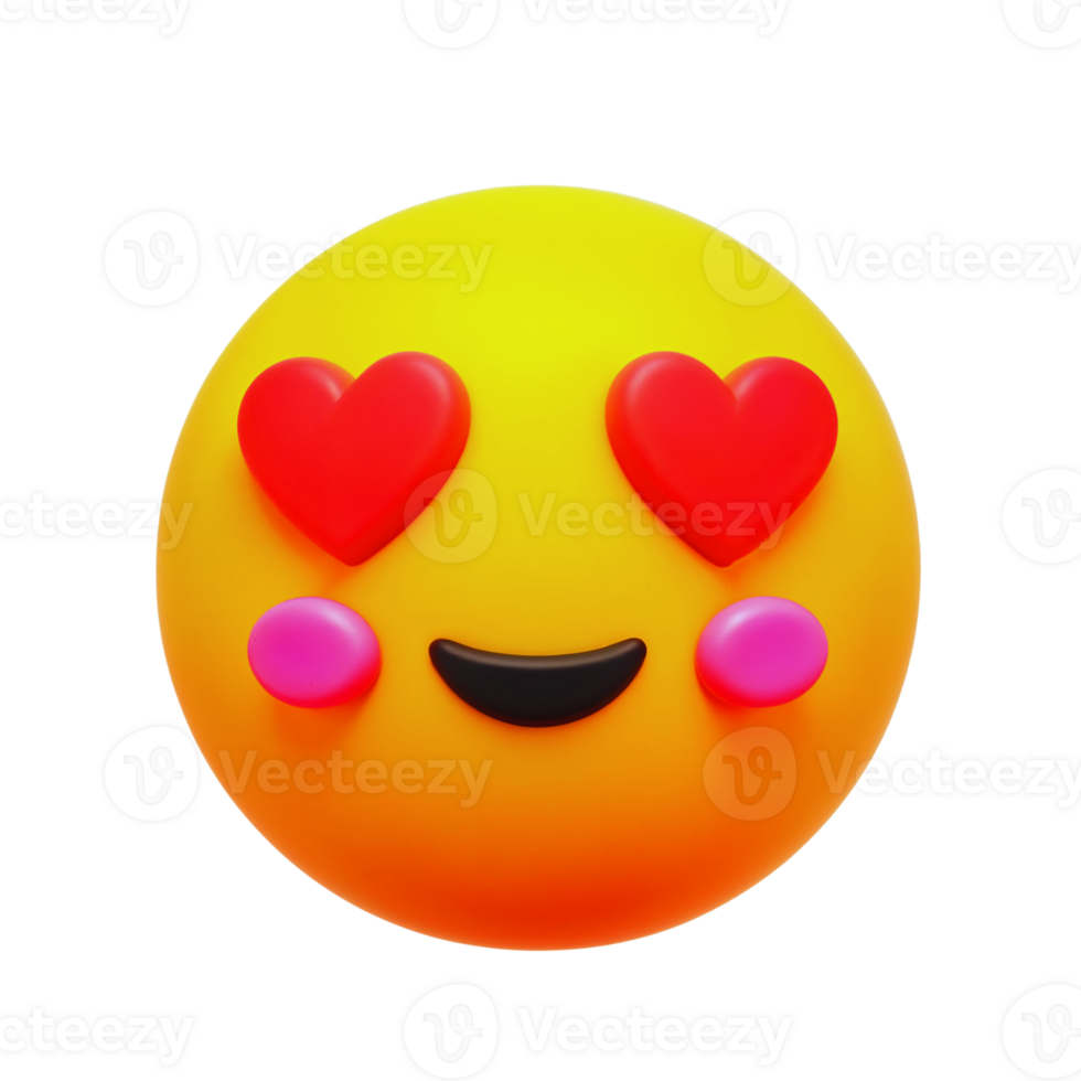 Smiling emoji with heart eyes representing affection and joy png