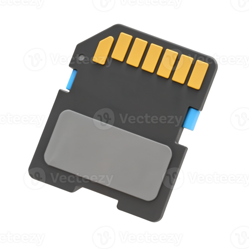 SD Card with Bold Design and Clear Connections png