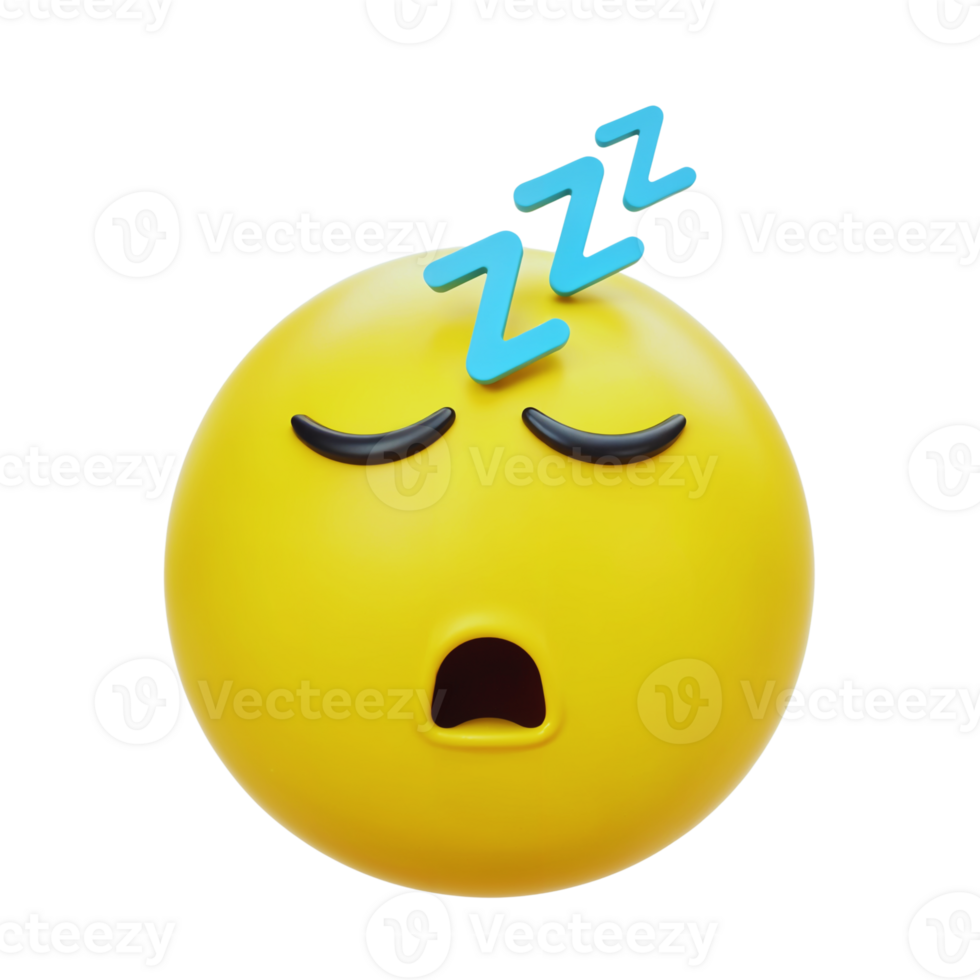 Relaxing yellow emoji with sleeping expression and z's above png