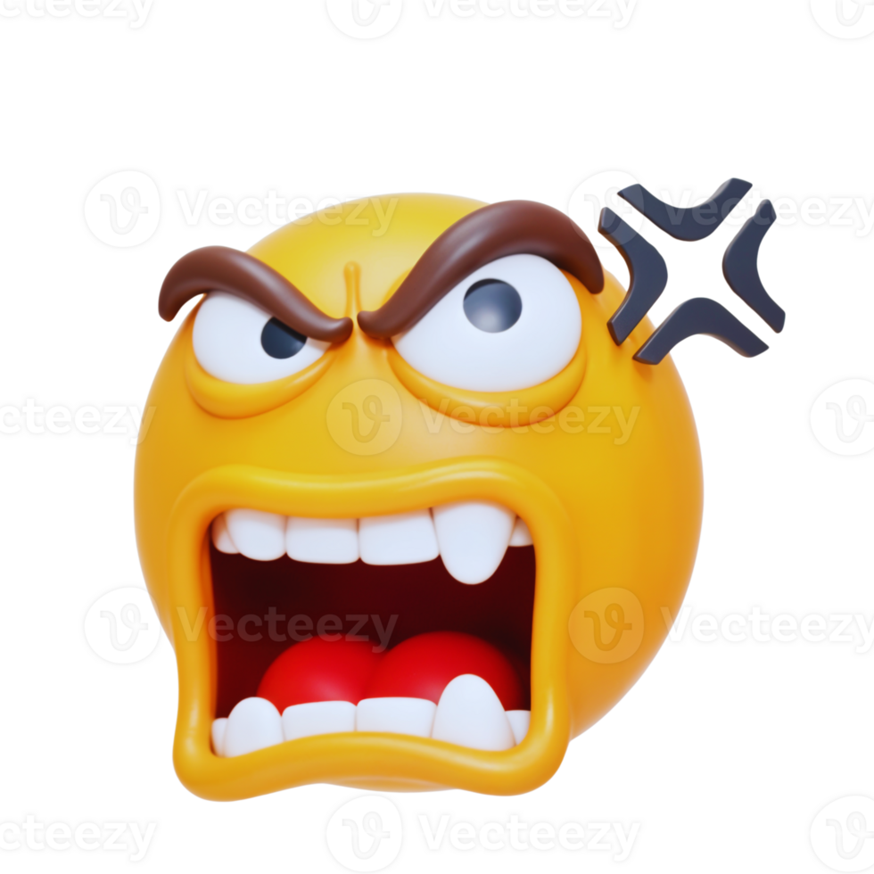 Angry emoji figure expressing frustration and anger png