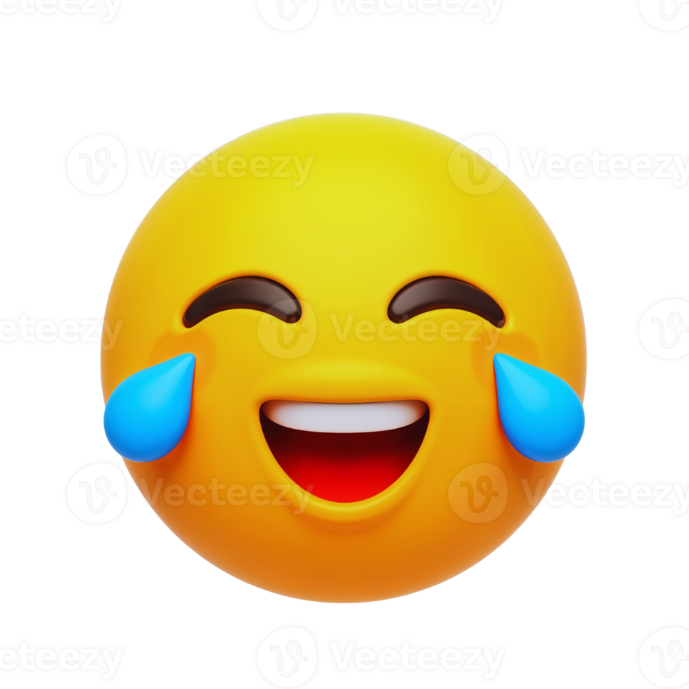 Joyful emoji expressing laughter and happiness with tears png