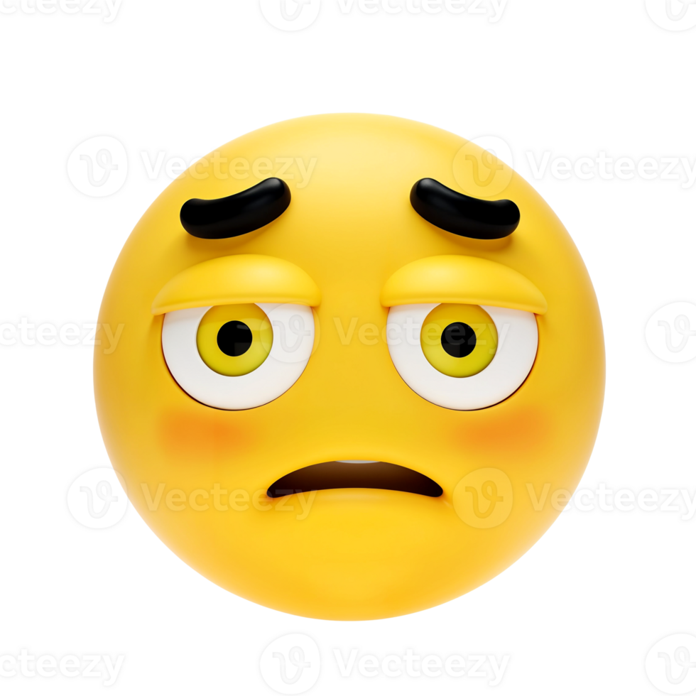 Frustrated emoji with brows furrowed and downturned mouth png