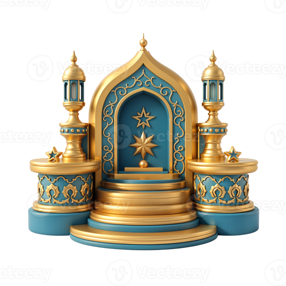 Magnificent Golden Decorative Structure for Cultural Events png