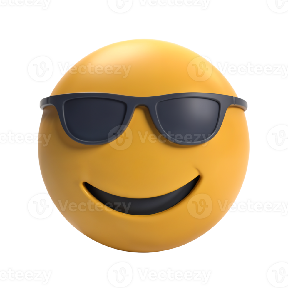 Smiling Emoji with Sunglasses for Fun and Vibes png