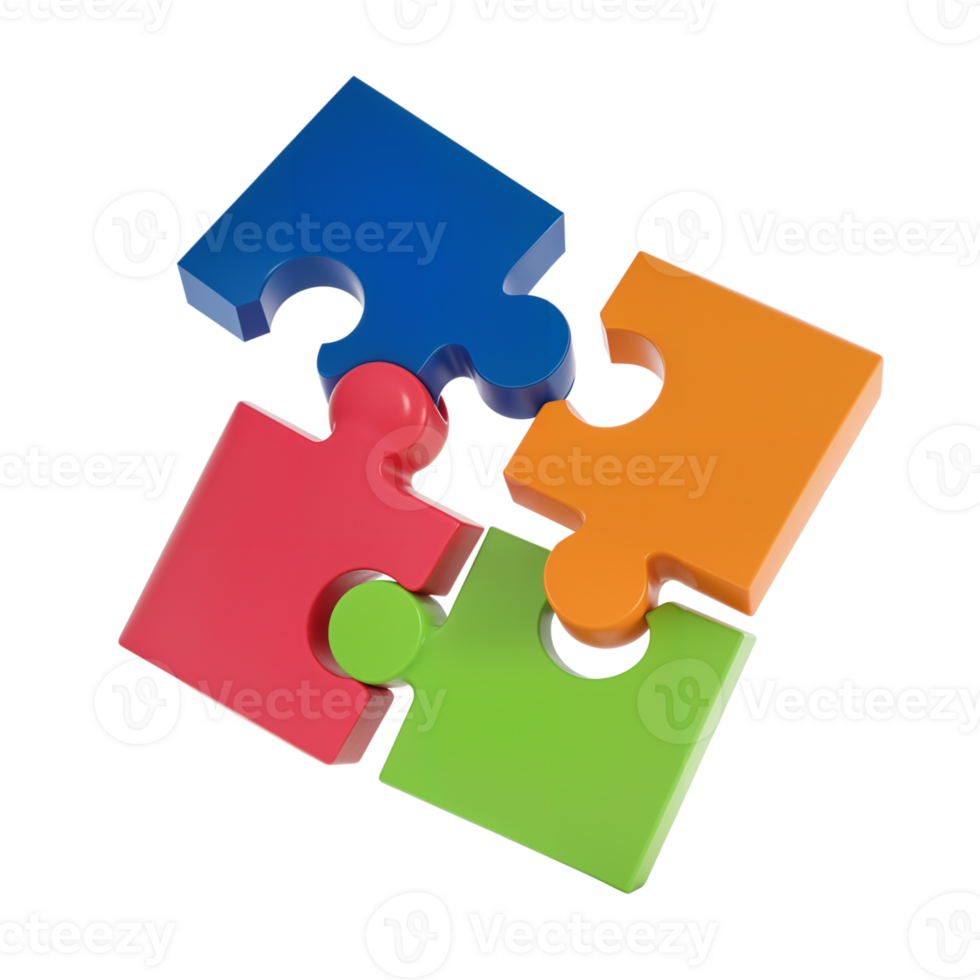 Vibrant Puzzle Pieces Symbolizing Collaboration and Problem-Solving png
