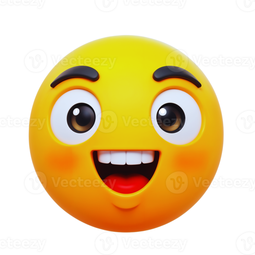 Bright and cheerful smiley face with expressive features png