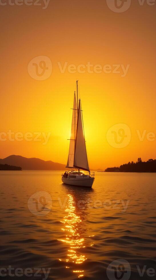 Stunning Sunset Sailboat Phone Wallpaper for a Relaxing View on Your Screen photo