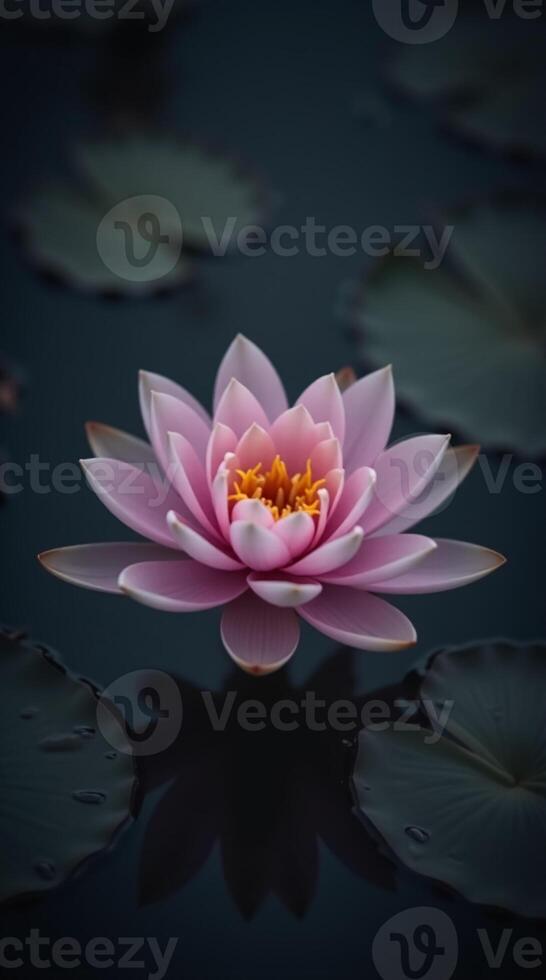 Beautiful Pink Water Lily Flower Phone Wallpaper for Tranquil Digital Aesthetics photo