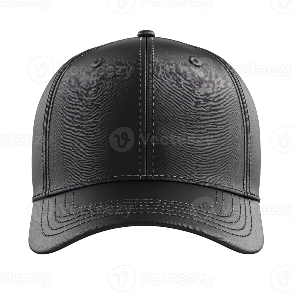 Black leather cap with stitching details, perfect for casual wear png