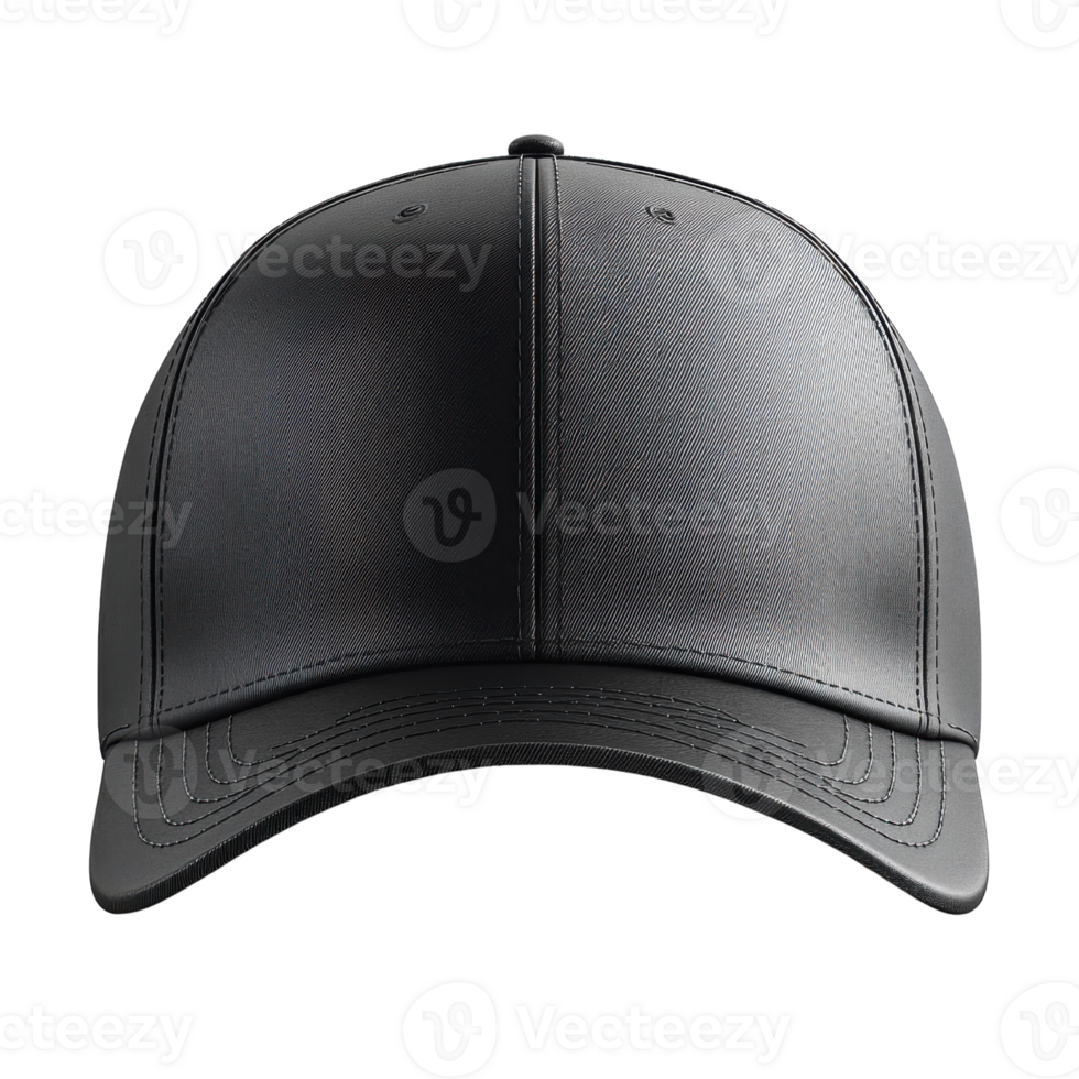 Stylish black cap with sleek design and smooth texture, perfect for casual wear png