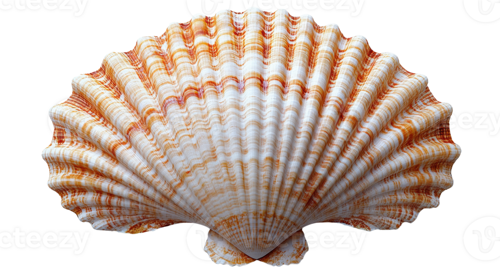 beautiful white scallop shell with intricate ridges and patterns png