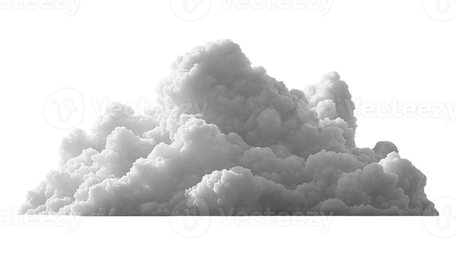 Fluffy white cloud formation against transparency background, creating dramatic effect png