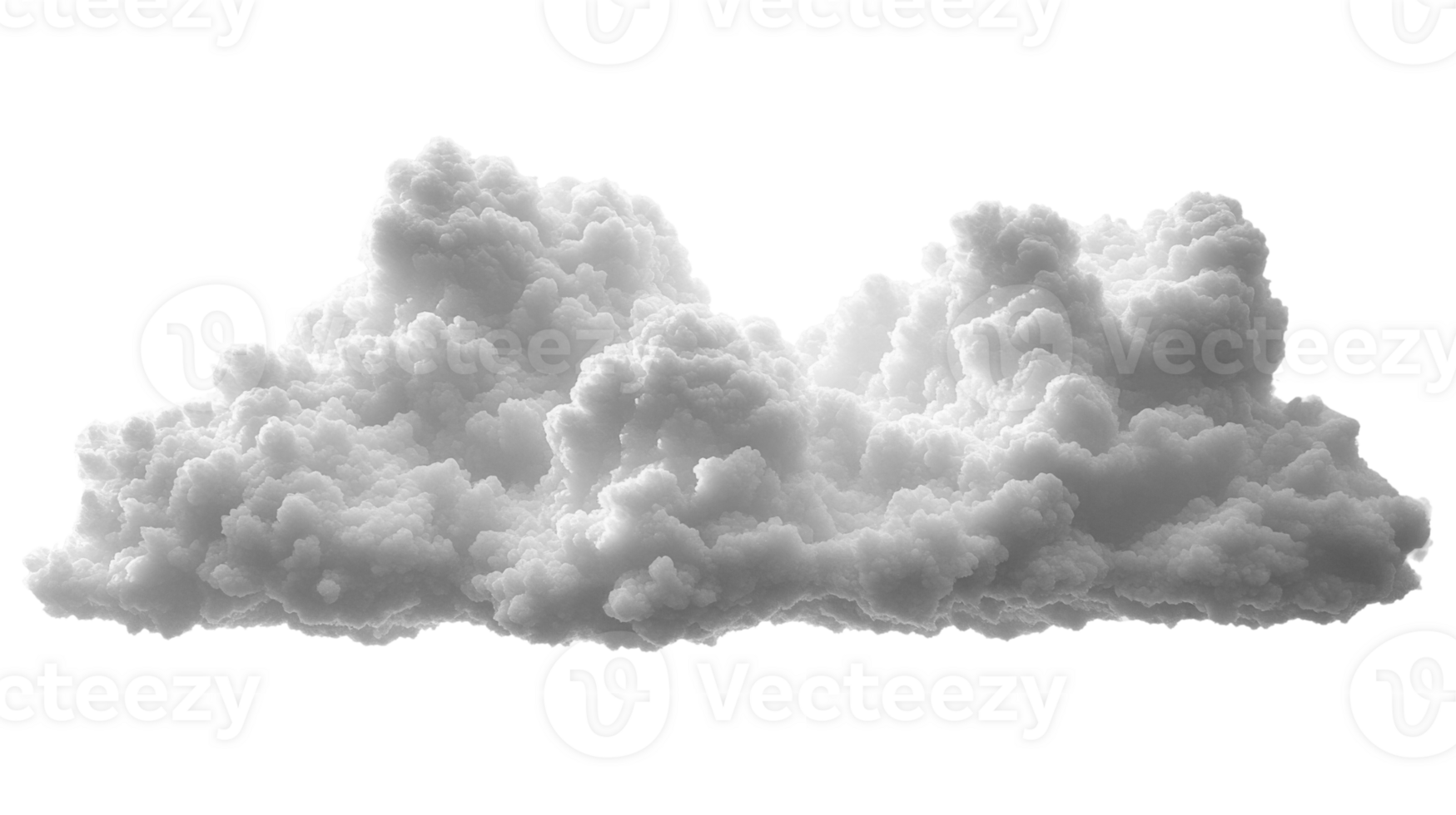 Fluffy white cloud with soft texture against transparent background png