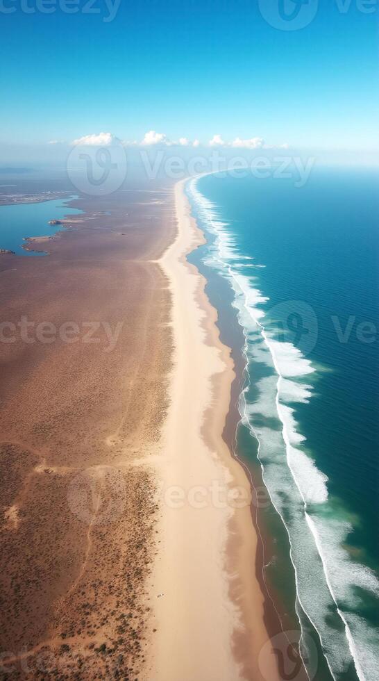 Stunning Beach Landscape for Phone Wallpaper with Blue Ocean and Golden Sands photo