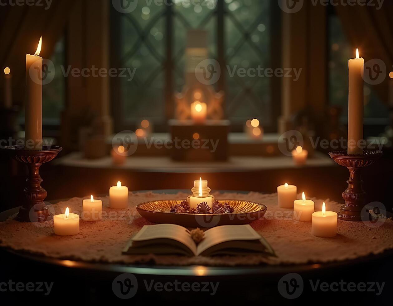 Beautiful Day of the Dead Altars Illuminated by Ceremonial Candlelight photo