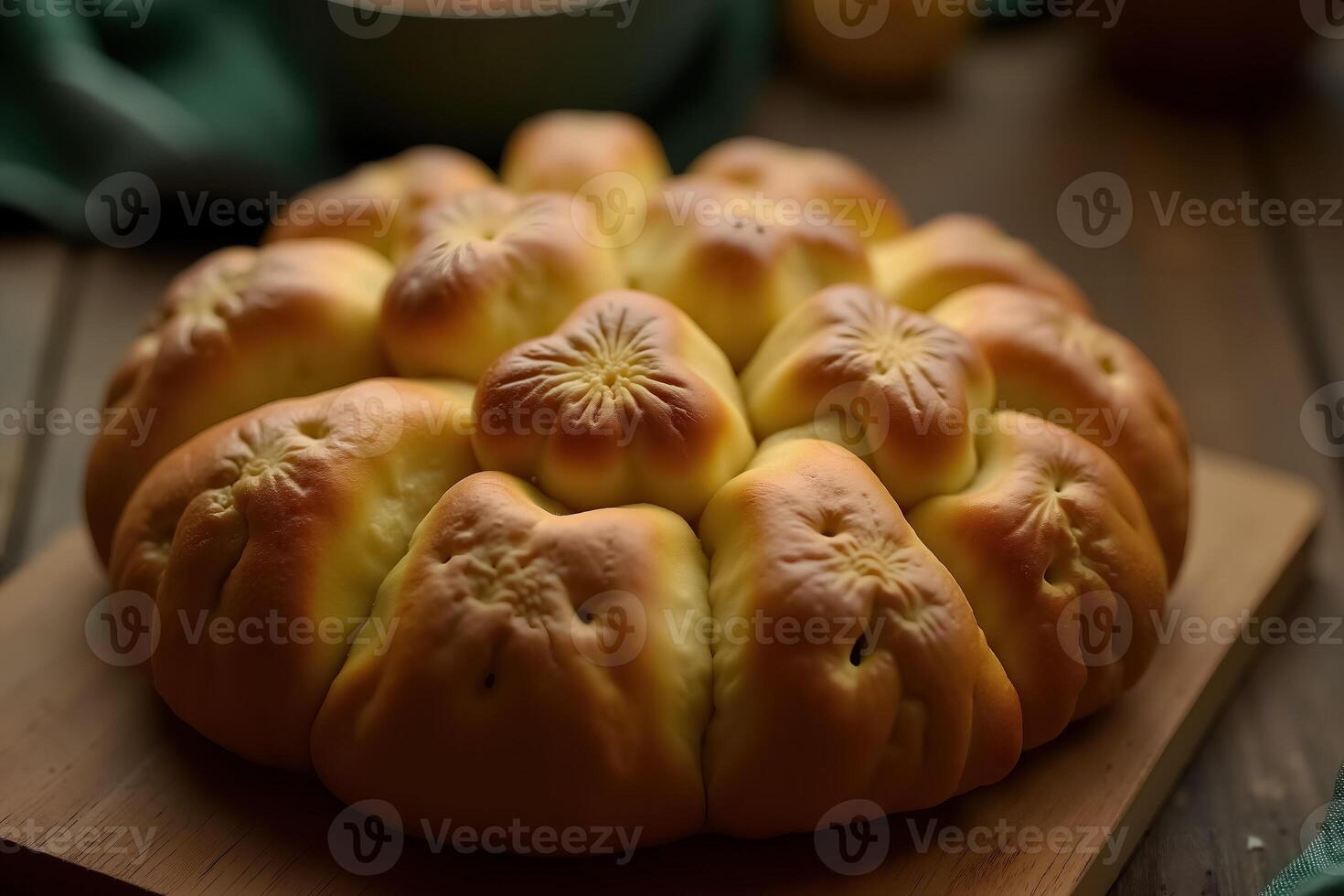 Festive Pan de Muerto Bread Traditionally Prepared for Dia de Muertos Celebration photo
