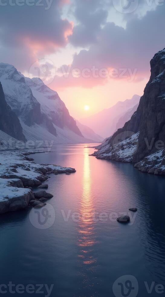 Stunning Mountain Reflection on Lake Phone Wallpaper for a Peaceful Home Screen photo