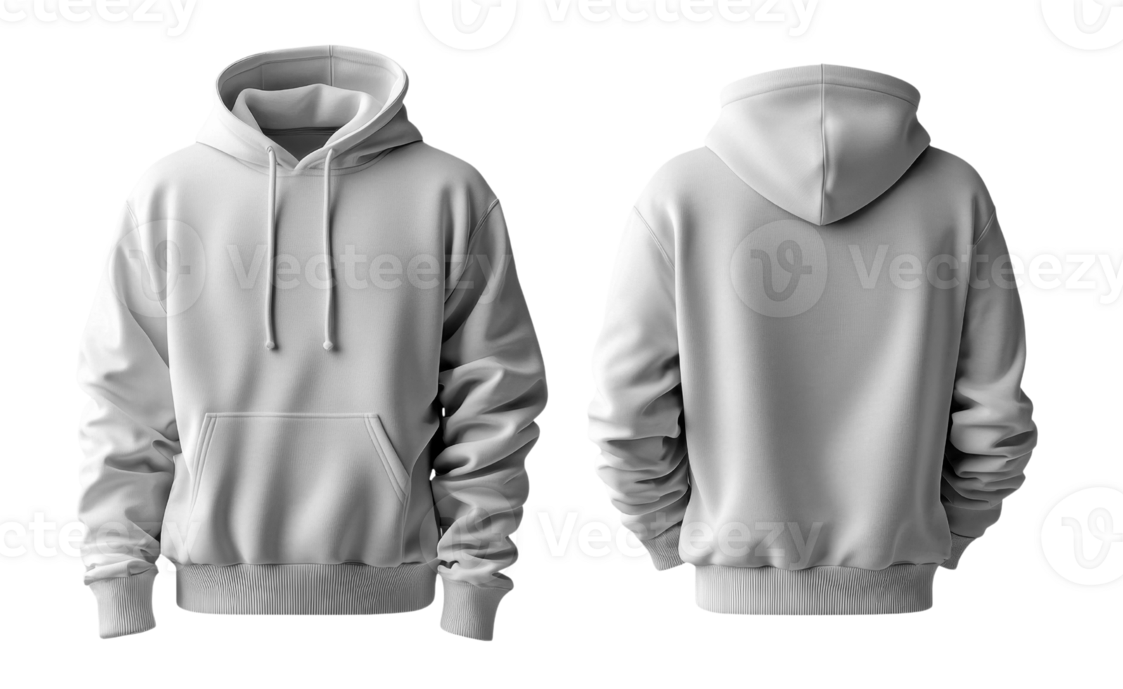 plain gray hoodie with front pocket and adjustable drawstrings, showcasing simple design png