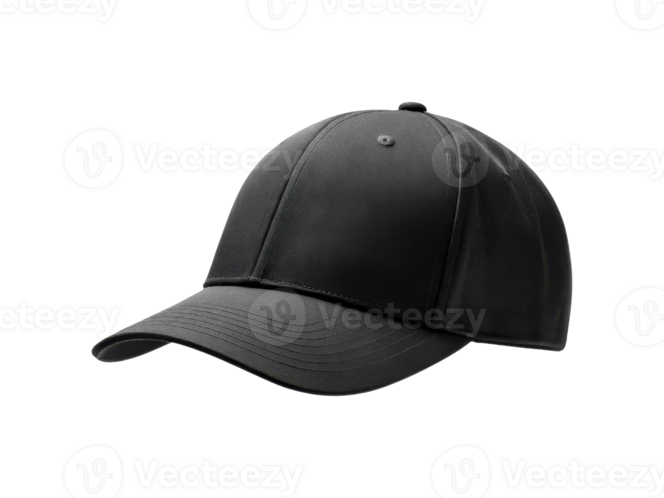 A Black baseball cap with curved brim and adjustable strap png