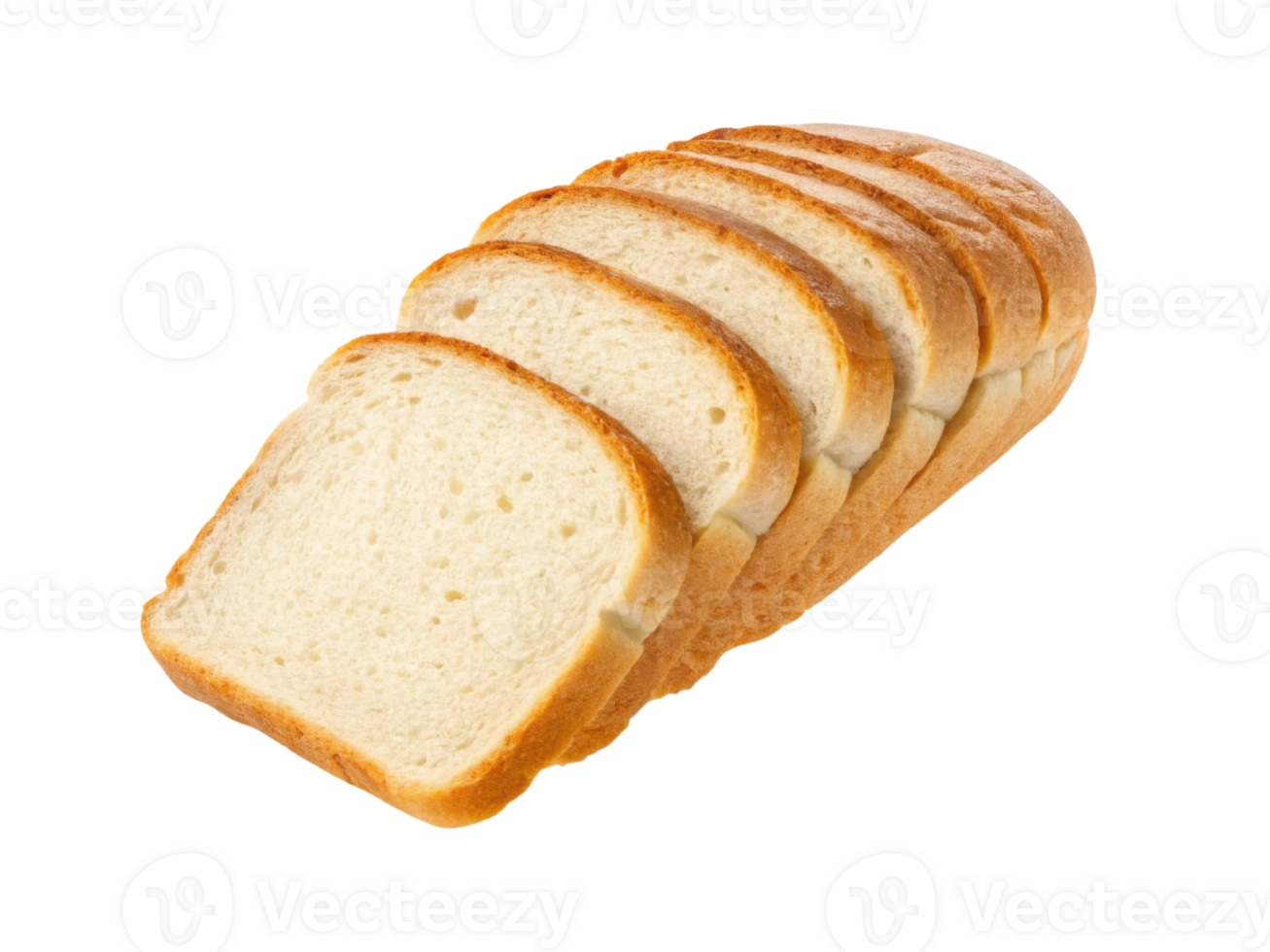 Freshly sliced bread loaf with soft texture and golden crust png
