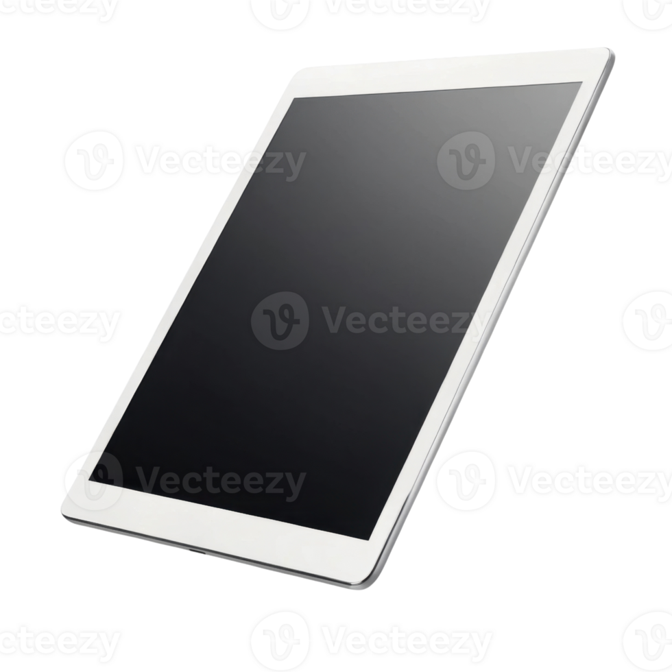 Sleek white tablet with blank screen, ideal for digital content creation and communication png