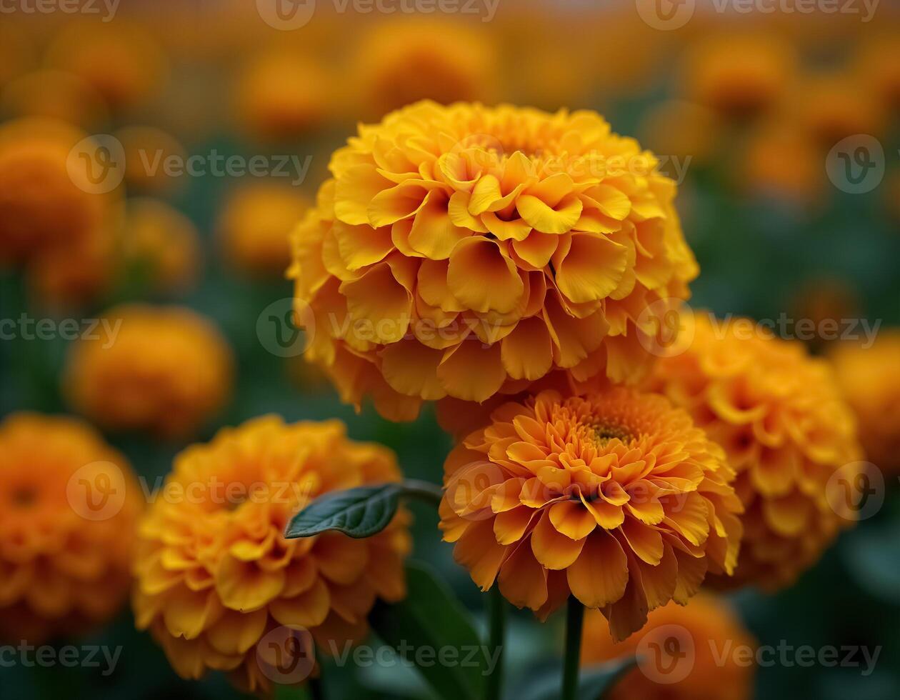 Vibrant Marigold Flowers Celebrating Dia de Muertos Celebration Rituals in Mexico photo